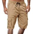 thumbnail image 1 of pstuiky Pantalones cortos para hombre, Pantalones cortos casuales hasta la rodilla con múltiples bolsillos y bolsillos para hombre Pantalones cortos cargo, 1 of 7