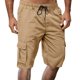 thumbnail image 1 of pstuiky Pantalones cortos para hombre, Pantalones cortos casuales hasta la rodilla con múltiples bolsillos y bolsillos para hombre Pantalones cortos cargo, 1 of 7