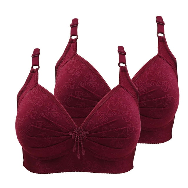 Kyusrd Full Coverage Bra For Women Adjustable Strap Traceless Without Steel Ring Gathering Push Up Comfortable Nursing Bra Large Size Support Breathable Wireless Comfy Soft Daily Bras 2Pcs