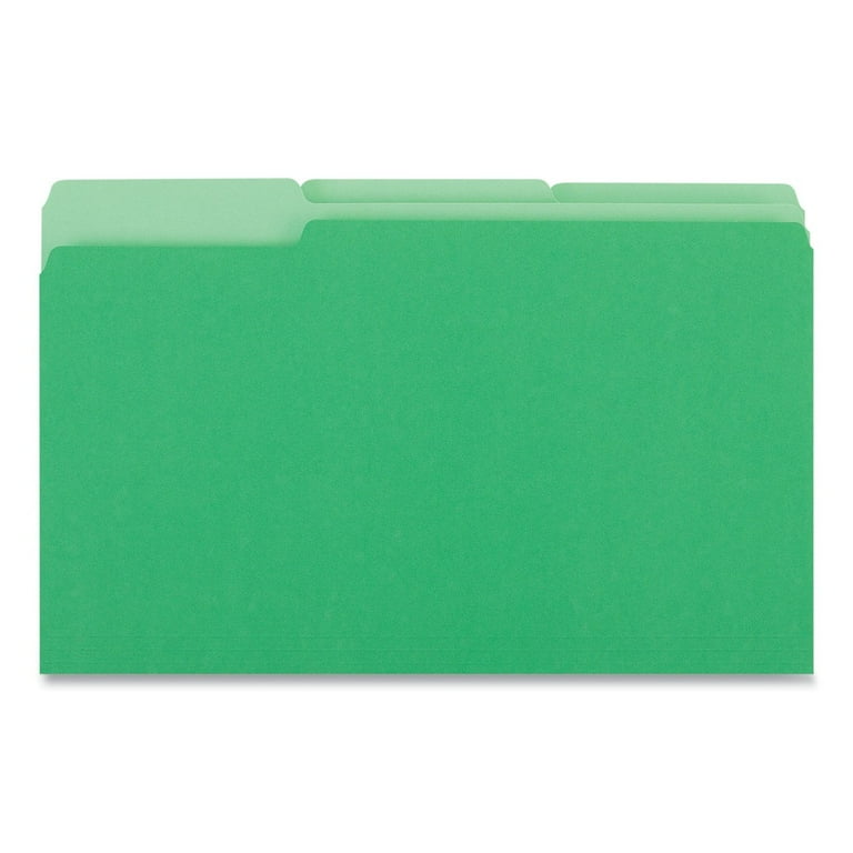 Deluxe Colored Top Tab File Folders, 1/3-Cut Tabs: Assorted, Legal Size, Bright Green/Light Green, 100/Box Deluxe Colored Top Tab File Folders, 1/3-Cut Tabs: Assorted, Legal Size, Bright Green/Light Green, 100/Box