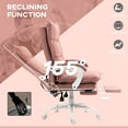 thumbnail image 5 of Office Chair With 6 Vibration Points & Heat, Pink Microfiber, Armrest And Footrest For A Comfortable Work Routine Massage Heating, Productive Day, 5 of 6