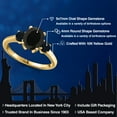 thumbnail image 2 of Gem Stone King 10K Yellow Gold Black Onyx Engagement Ring for Women | 2.44 Cttw | Oval 9X7MM | Gemstone December Birthstone | Size 6, 2 of 6