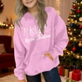 thumbnail image 4 of Sudadera con capucha para niñas y niños, sudadera de manga larga con cuello redondo y estampado de moda, jersey con bolsillo, sudadera de poliéster para niñas, 4 of 8