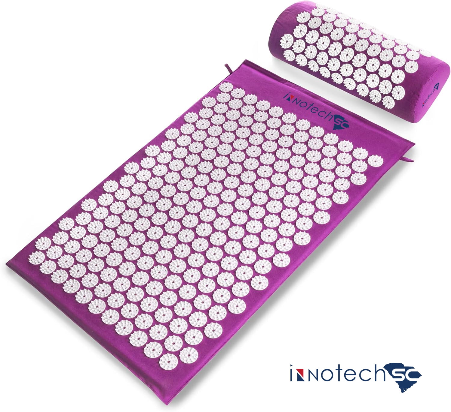 Innotech Sc Acupressure Mat and Pillow Set for Back/Neck Pain Relief and Muscle Relaxation with carrying bag