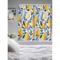 thumbnail image 3 of Bedroom Curtains 63 Inches length, Yellow Lemon Window Treatment Curtain Drapes, Blue Flower Leaves Spring Summer Plant Rod Pocket Curtain Panels for Living Room Kitchen, 42"x63", 2 Panels, 3 of 7