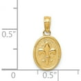 thumbnail image 4 of 14K Yellow Gold Polished Small Fleur De Lis In Oval Pendant (13 X 9) Made United States d4369, 4 of 6