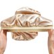 thumbnail image 2 of Sombrero De Banda Ancha + Cuerda Para El Cabello + Juego De Bandas Para El Cabello Para Mujeres Sombrero De Tubo Largo Sombrero De Pelo Trenzado Sucio Gorros Para Dormir 3 Uds Serendint AP007045-04, 2 of 5