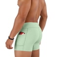 thumbnail image 5 of Men's High Waist Compression Athletic Shorts with Pockets, Breathable Tight Fit Gym Training 3 Inch Inseam Workout Bottoms for Running and Fitness, 5 of 6