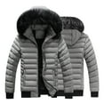 thumbnail image 4 of Fesfesfes Winter Coat for Men's Fashion Fall And Winter Fashion Warm Hooded Casual Jacket Cotton Clothes, 4 of 6