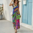 thumbnail image 6 of Vibrant Colorful Paisley Floral Design Artwork Sleeveless Dress Female Clothing Dress Women Summer 2025 Dress, 6 of 7