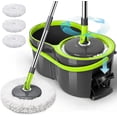 thumbnail image 2 of Pedal Spin Mop and Bucket with Wringer Set,EasyWring Microfiber Mop with 3 Mop Pads,360 ° Spinning Floor Cleaning System - Home & Office, 2 of 8