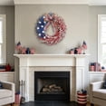 thumbnail image 6 of Miwamany Patriotic Wreaths for Front Door, 4th of July Independence Day Memorial Day Wreath with Red White Blue Flowers, Outdoor Patriotic Door Decor for Home Porch All Seasons Wreaths, 6 of 6