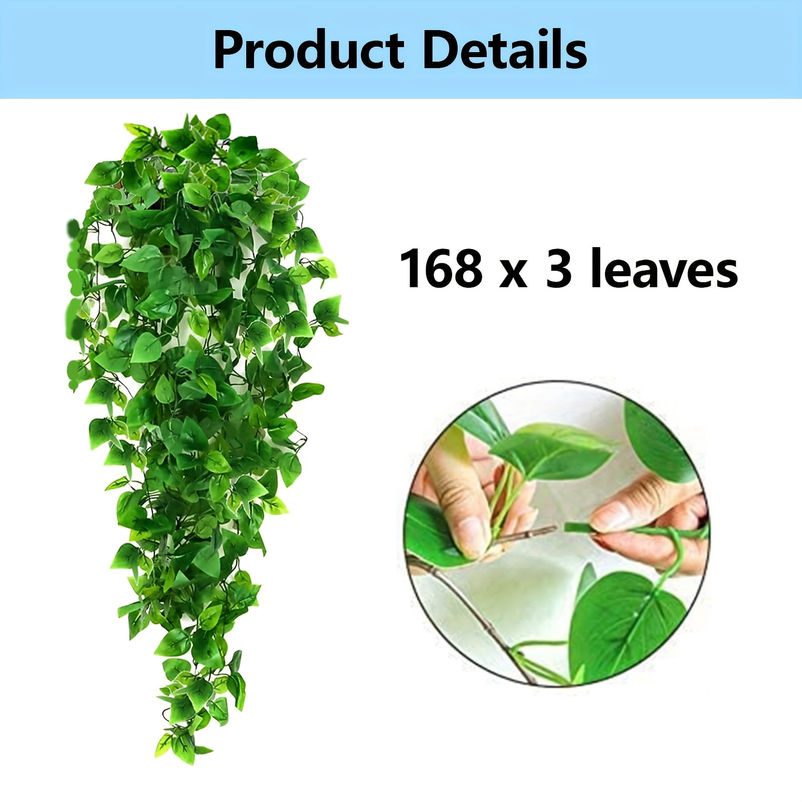 3pcs Artificial Hanging Plants, Fake Ivy Vine for Wall House Room Indoor Outdoor Decoration, suitable for indoor wall decoration, party and wedding bedroom, bathroom, home decoration, 3.6 In