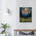 thumbnail image 4 of NJSTORE  Moon Canvas Wall Art, Vintage Poster, Wildflowers and Woodland Art Print，Nature Oil Painting, Flowers Trees Pictures Wall Decor for Living Room Bedroom 12 x 16 or 16 x 20 in Unframed, 4 of 5