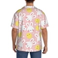 thumbnail image 7 of Goofa Rabbit And Chick Printed Men's Casual Short-sleeved Shirt,Lightweight Breathable Button-down,Summer Casual men's top,Versatile Fashion shirt-, 7 of 7