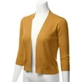 thumbnail image 2 of TheLovely Women's 3/4 Sleeve Solid Open Front Cropped Bolero Shurug Light Cardigan, 2 of 5