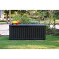 thumbnail image 4 of Keter 209721 Weatherproof Rockwood Large 150 Gallon Pool Storage Deck Box, Brown, 4 of 8