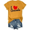 thumbnail image 4 of AQUARIVE T-Shirts à Manches Courtes pour Femmes, Impression Tendance, Col Rond, Coton Confortable, Été, Décontracté, Jaune TG, 4 of 5