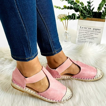 

Casual Shoes For Women Ladies Flat Work Shoes Linen Bottom Casual Shoes