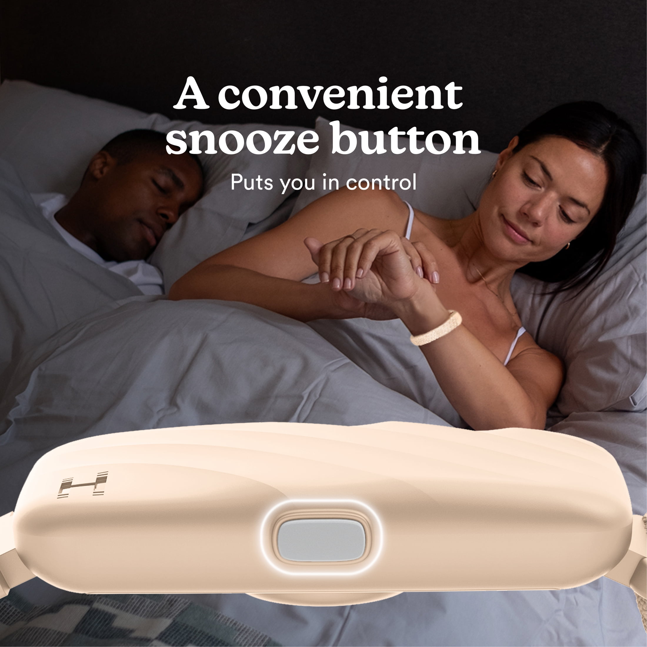 Homedics WakeBand Wearable Silent Alarm, Cream