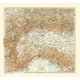 thumbnail image 2 of Bertarelli 13x12 Black Ornate Wood Framed with Double Matting Museum Art Print Titled - Northwestern Italy - Bertarelli 1914, 2 of 4