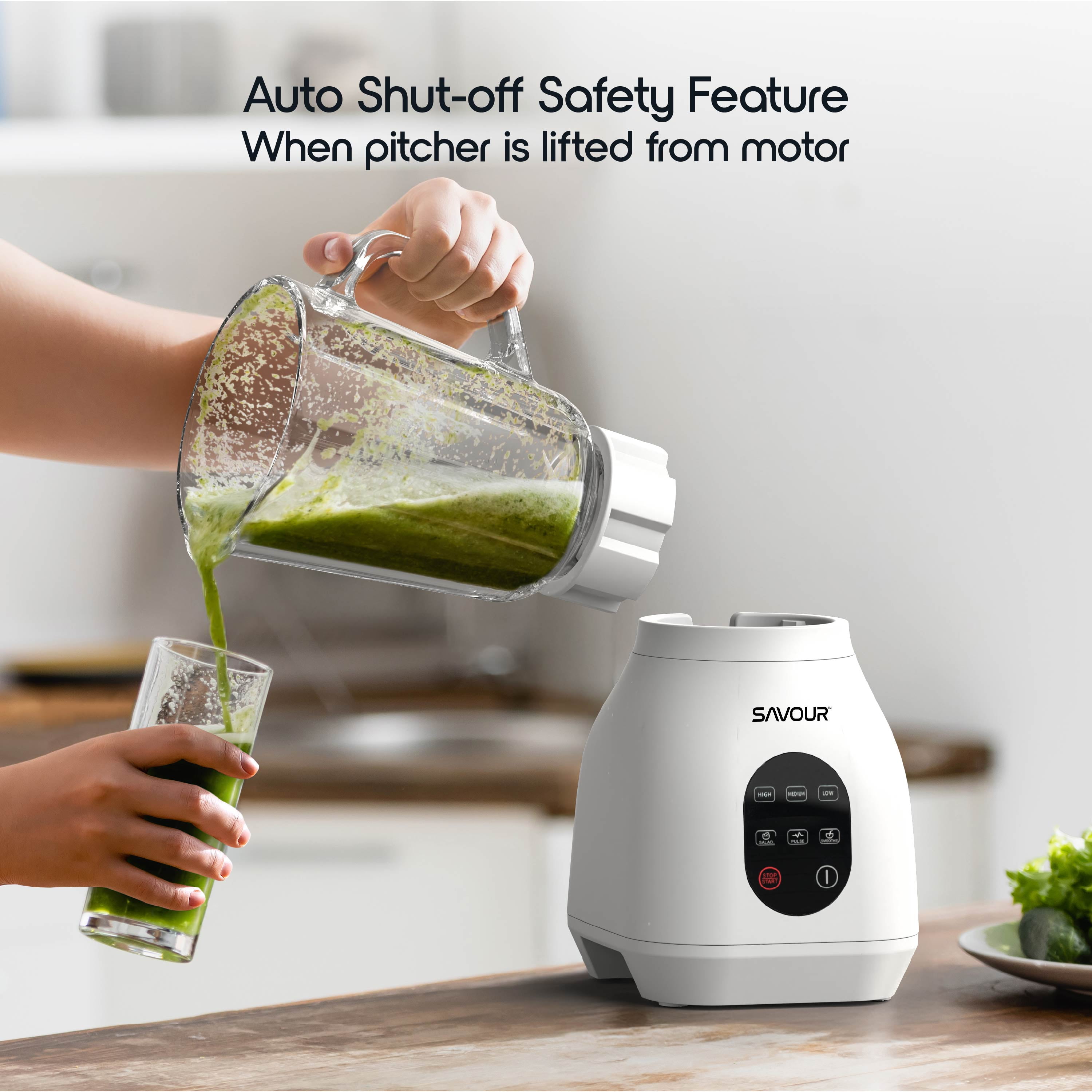 Savour by Tzumi 500W Touchscreen Smoothie Blender – 50oz Ice Crushing Countertop Blender for Smoothies, Sauces, Cocktails and More