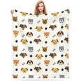 thumbnail image 2 of Cute Dog Cartoon Blanket Soft Flannel Throw Blankets for Kids Birthday Gifts for Couch Bed Living Room Decor All Seasons 50x40Inch, 2 of 6