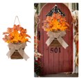 thumbnail image 1 of AMERTEER Automne Récolte Fleur Panier Couronne Vibrant Durable Automne Décor Simulé Unique Conception Automne Panier Couronne Orange une Taille, 1 of 11
