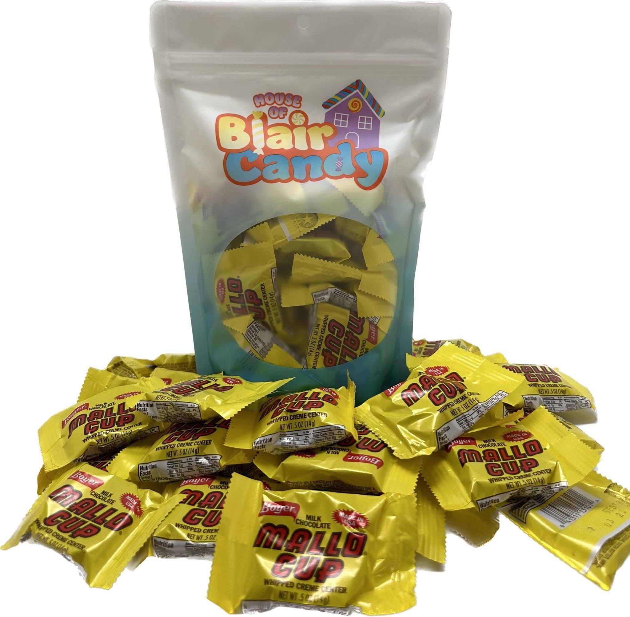 Boyer Mallo Cup Minis – Milk Chocolate Cups with Marshmallow Creme Filling – Bite-Size Candy – 3 lb Resealable Bag