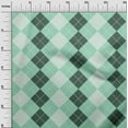 thumbnail image 2 of oneOone Cotton Jersey Mint Green Fabric Argyle Check Diy Clothing Quilting Fabric Print Fabric By Yard 58 Inches Wide, 2 of 4