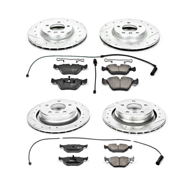 PowerStop Front and Rear Z23 Evolution Sport Carbon-Fiber Ceramic Brake Pad and Drilled & Slotted Rotor Kit Fits: BMW Select Models K2841
