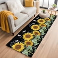 thumbnail image 2 of Sunflower Butterfly Runner Rugs 2x6 ft Green Leaf Spring Flower Plant Black Washable Hallway Rugs Non-Slip Floor Mats Absorbent Carpet Bedside Runners for Bedroom Kitchen Bathroom Laundry Room, 2 of 9