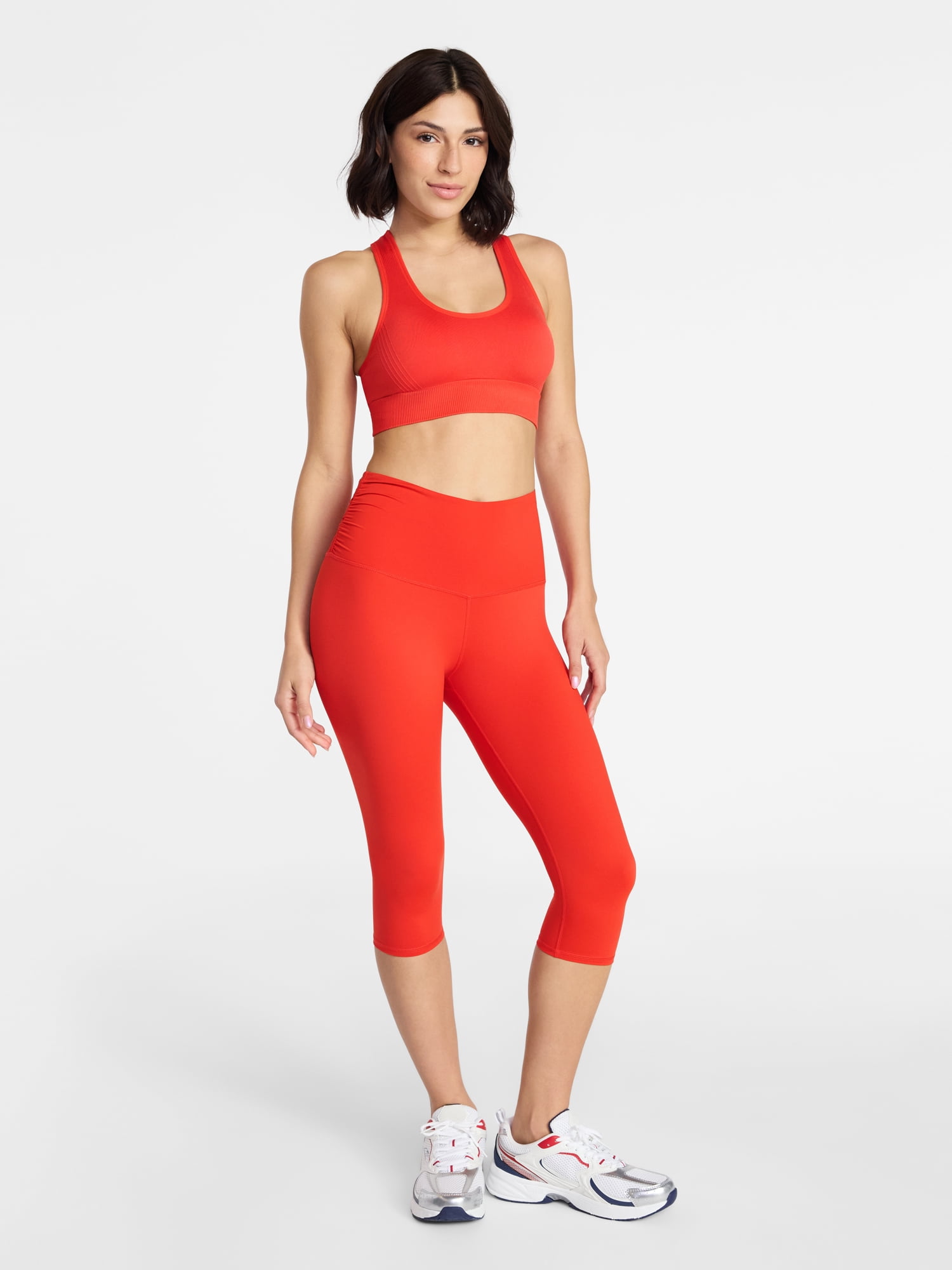 Avia Women's Side Ruched Color Capri, Sizes XS-XXXL