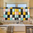 thumbnail image 2 of Yayeee Kitchen Curtains Tier Set of 2 Light Filtering 57"x24" Over Sink Window Panels, Yellow Checkered Pattern, 2 of 7