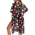 thumbnail image 5 of HELLHERO Strawberry & Flowers Beach Cover Up Polyester Kimono Free Size Bathing Suit Cover Up for Women, 5 of 6