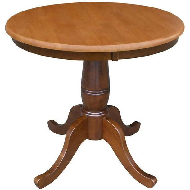 Country Style 30 Inch Wood Round Top Pedestal Base Dining Table Cinnamon Espresso Com Country Style 30 Inch Wood Round Top, 30 Inch Round Accent Table