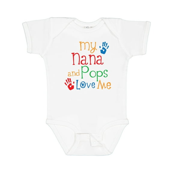 Inktastic Nana and Pops Love Me Grandson Granddaughter Boys or Girls Baby Bodysuit