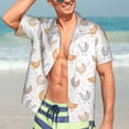 thumbnail image 4 of Uemuo Funny Chicken Printed Regular Fit Short Sleeve Casual Hawaiian Shirt for Men,Aloha shirt,Tropical shirt,Floral print shirt,Vacation Beach shirt-Small, 4 of 9