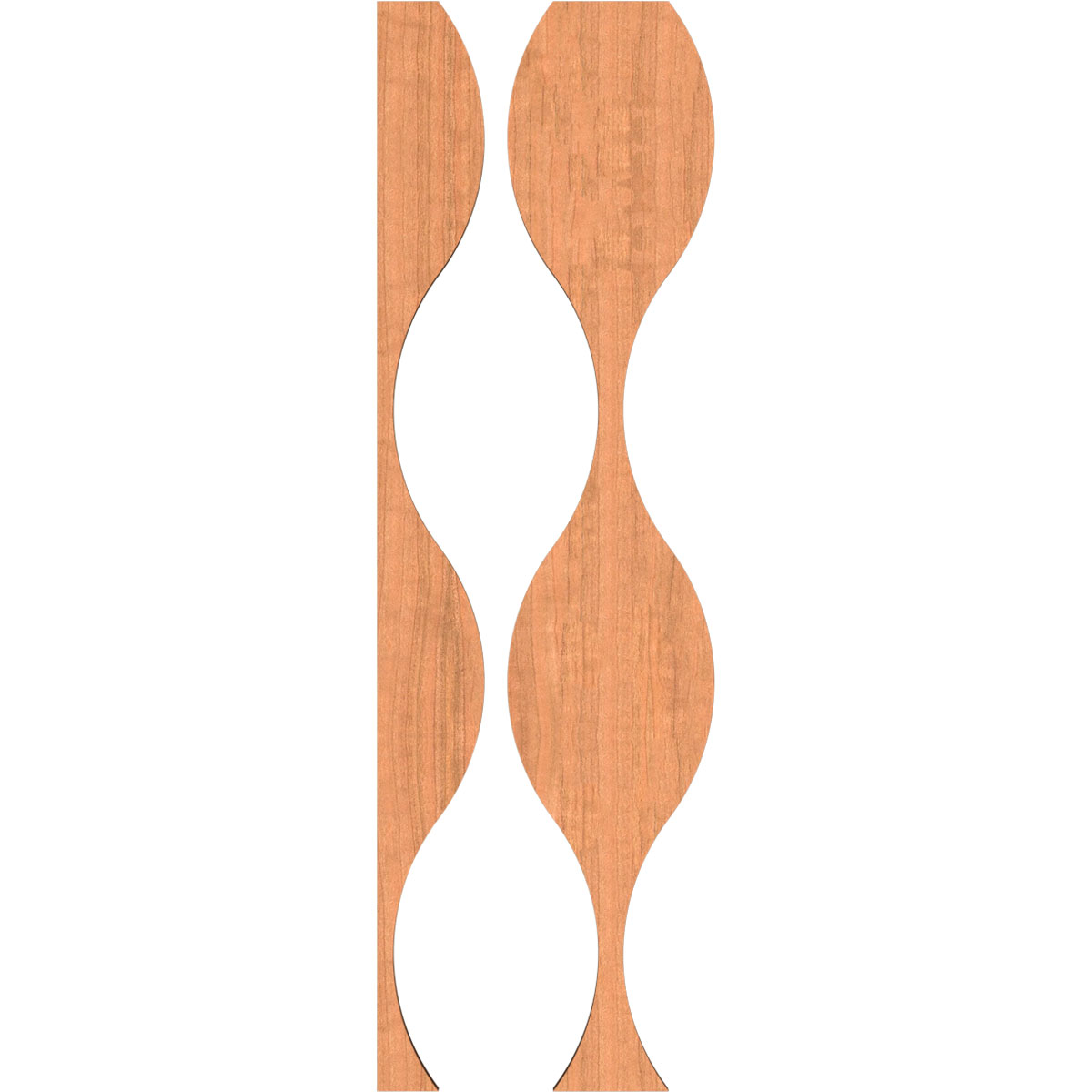 Ekena Millwork 47"H x 3/8"T Ozark Adjustable Wood Decorative Slat Wall Panel Kit, Cherry (contains 8 Slats + 1 Straight Edge Starter Slat)