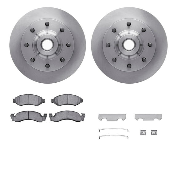 Dynamic Friction Company Front Brake Rotors with Ultimate Duty Performance Brake Pads includes Hardware 6412-54019
