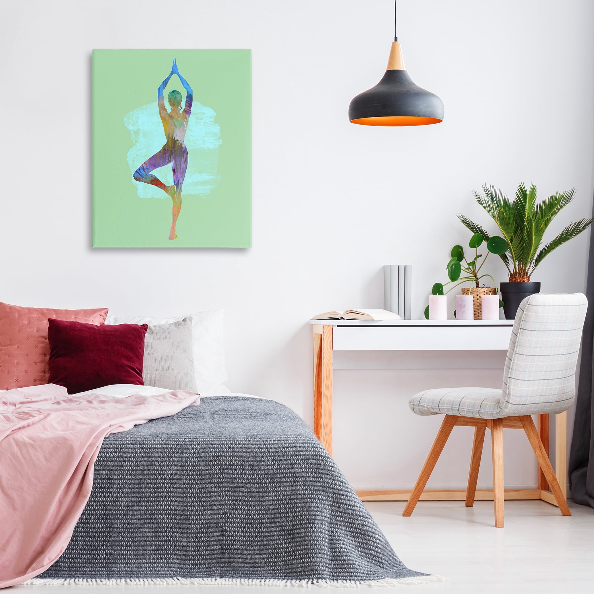 Stupell Industries Meditating Standing Pose Sports Painting Wrapped Canvas Art Print Wall Art, 30 x 40