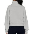 thumbnail image 3 of Rosvigor Sweatshirt for Women Half Zip Cropped Pullover Fleece Hoodies Fall Winter Tops Thumb Hole, 3 of 7