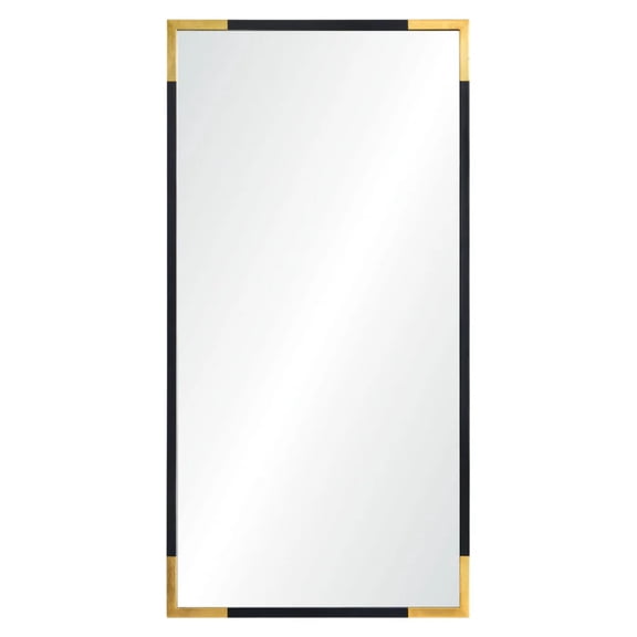 Signature Home Collection Framed Rectangular Modern Wall Mirror - 60" - Black and Gold