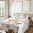 thumbnail image 2 of Ambesonne Victorian Fitted & Top Sheet Set with Shams, Nostalgic Butterflies, Brown White, 2 of 5