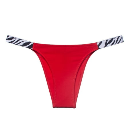 

Womens Sexier Pinto Pattern G-String Panties Underwear Thongs Lingerie Briefs T-Back Panties Knickers Low Waist Seamless Red M