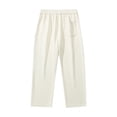 thumbnail image 5 of Men's Casual Pants Men's Solid Color Loose Sag Straight Leg Wide Leg Pants Casual Sweatpants Beige 2XL, 5 of 5