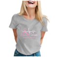 thumbnail image 1 of TSADFHJI Chandail à Col Rond pour Femmes Grande Taille T-Shirt Imprimé Cancer pour Femmes T-Shirt de Publicité Internationale Lune T-Shirt à Manches Courtes TG Gris, 1 of 5