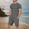 thumbnail image 2 of Short Set 2 Piece Sets T Shirt and Shorts Summer Outfits for Men Beach Shorts Matching Set, 2 of 5