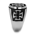 thumbnail image 3 of Anillo Color Plata Para Hombres de Acero Inoxidable Cruz Tallada en Onyx, 3 of 4