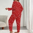 thumbnail image 6 of yievot Women's Valentines Pajama Sets Plus Size Long Sleeve Pjs Heart Printed Sleepwear Loungewear, 6 of 7
